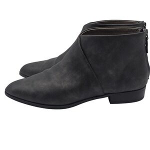 Array Boots Womens Size 9 Gray Faux Leather Ankle‎ Booties Pointed Toe Back Zip